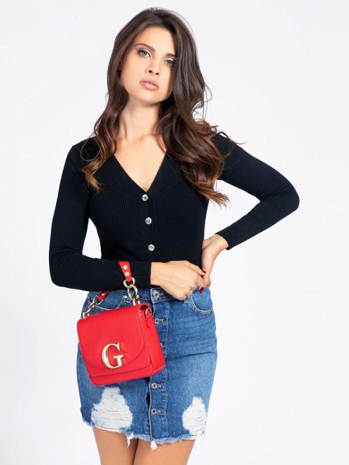 Guess Genevieve Bucket Bag Kadın Kova Çanta Kırmızı | TR-480685