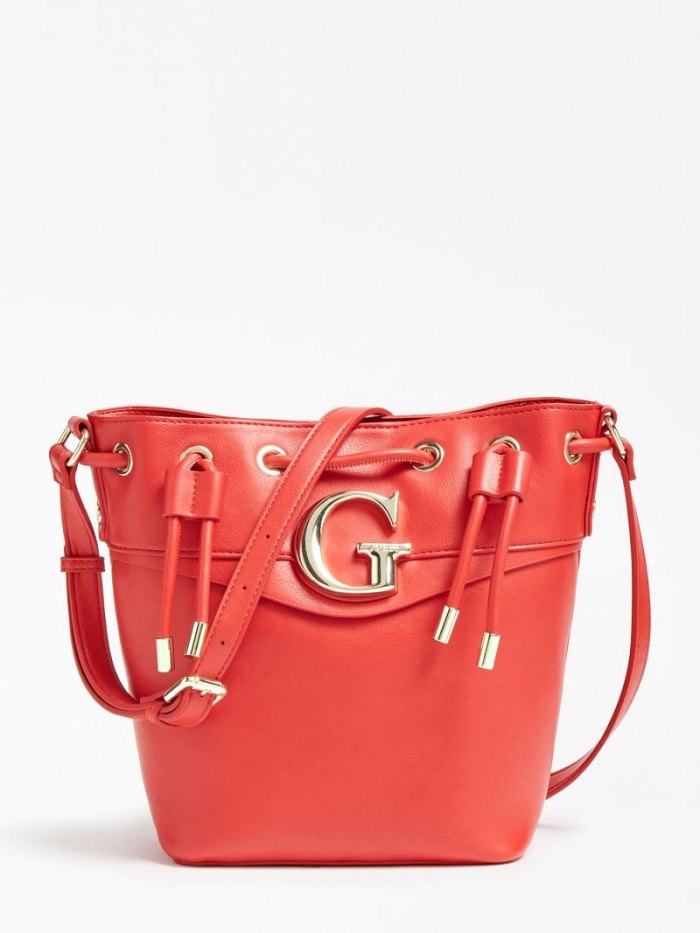 Guess Genevieve Bucket Bag Kadın Kova Çanta Kırmızı | TR-480685