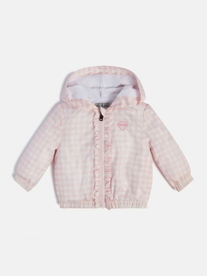 Guess Gingham Check Çocuk Rüzgarlık Pembe | TR-778885