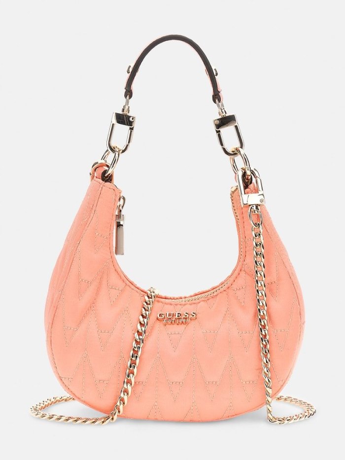 Guess Golden Rock Kapitone Mini Kadın Hobo Çanta Mercan | TR-331277