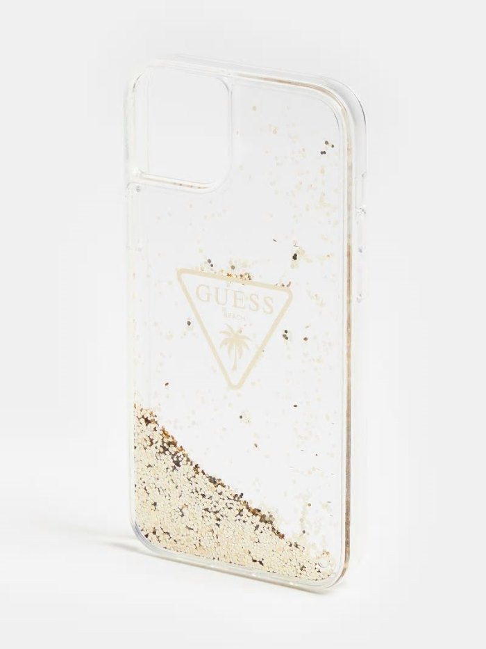 Guess Iphone 14 Plus Glitter Kadın Cover Beyaz | 6NWPMFKD