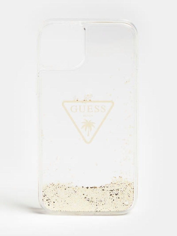 Guess Iphone 14 Plus Glitter Kadın Cover Beyaz | 6NWPMFKD