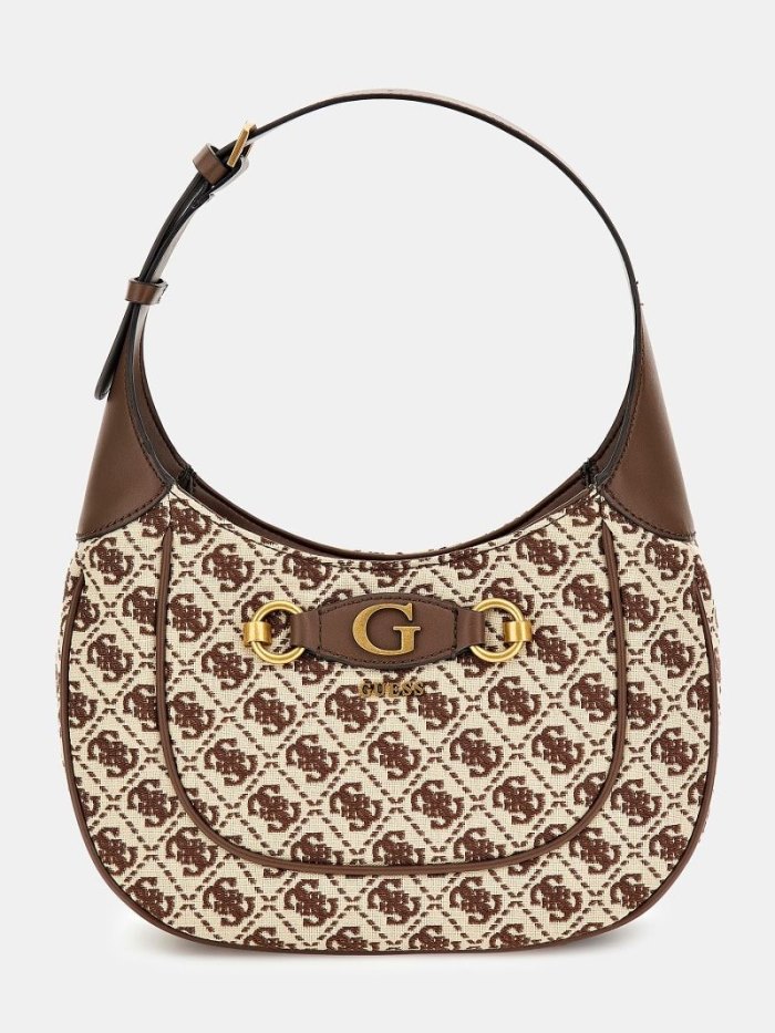 Guess Izzy 4g Logo Kadın Hobo Çanta Kahverengi | TR-397303