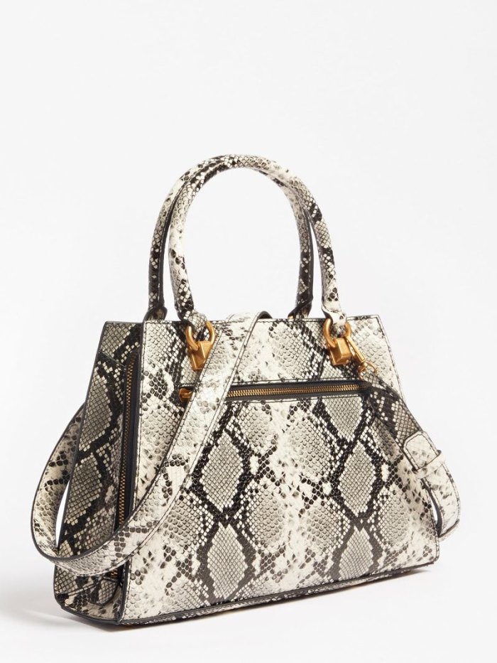 Guess Katey Python Print Kadın El Çantası Siyah | LUJDL4UD