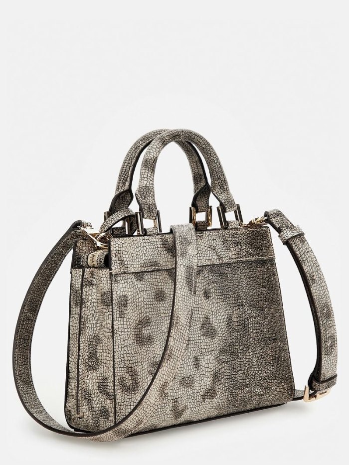 Guess Katey Python Print Mini Kadın El Çantası Gri | TR-523597