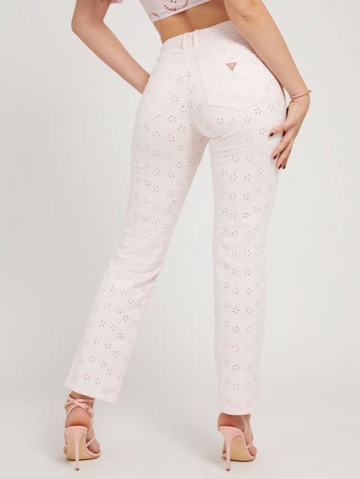 Guess Kot Pantolon Eyelet Kadın Giyim Açık Pembe | TR-159636