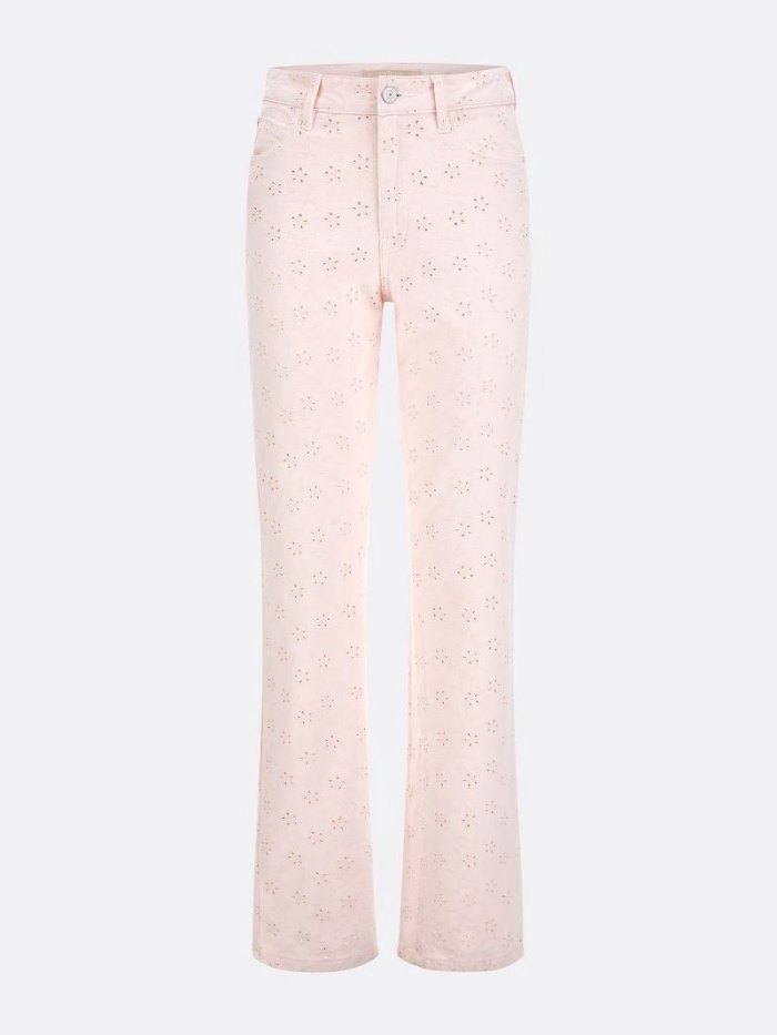 Guess Kot Pantolon Eyelet Kadın Giyim Açık Pembe | TR-159636