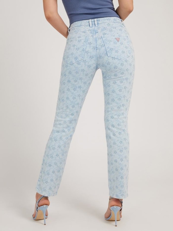 Guess Kot Pantolon Eyelet Kadın Giyim Mavi | TR-547834