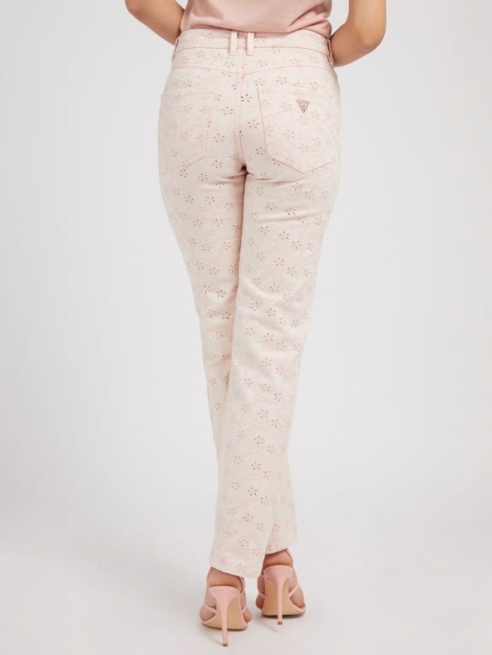 Guess Kot Pantolon Eyelet Kadın Giyim Pembe | TR-428752