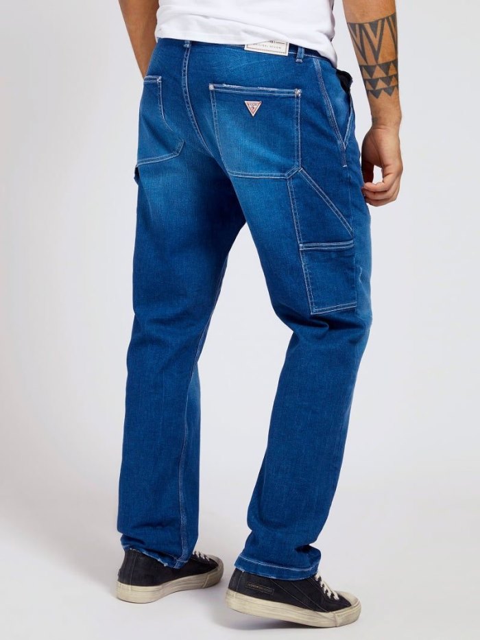 Guess Kot Pantolon Regular Fit Denim Pant Pockets Erkek Giyim Mavi | TR-159287