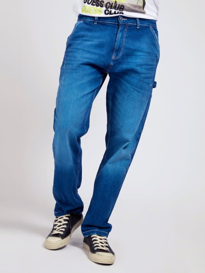 Guess Kot Pantolon Regular Fit Denim Pant Pockets Erkek Giyim Mavi | TR-159287