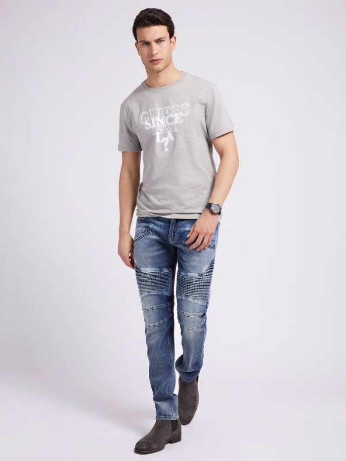 Guess Kot Pantolon Slim Fit Erkek Giyim Mavi | TR-267107