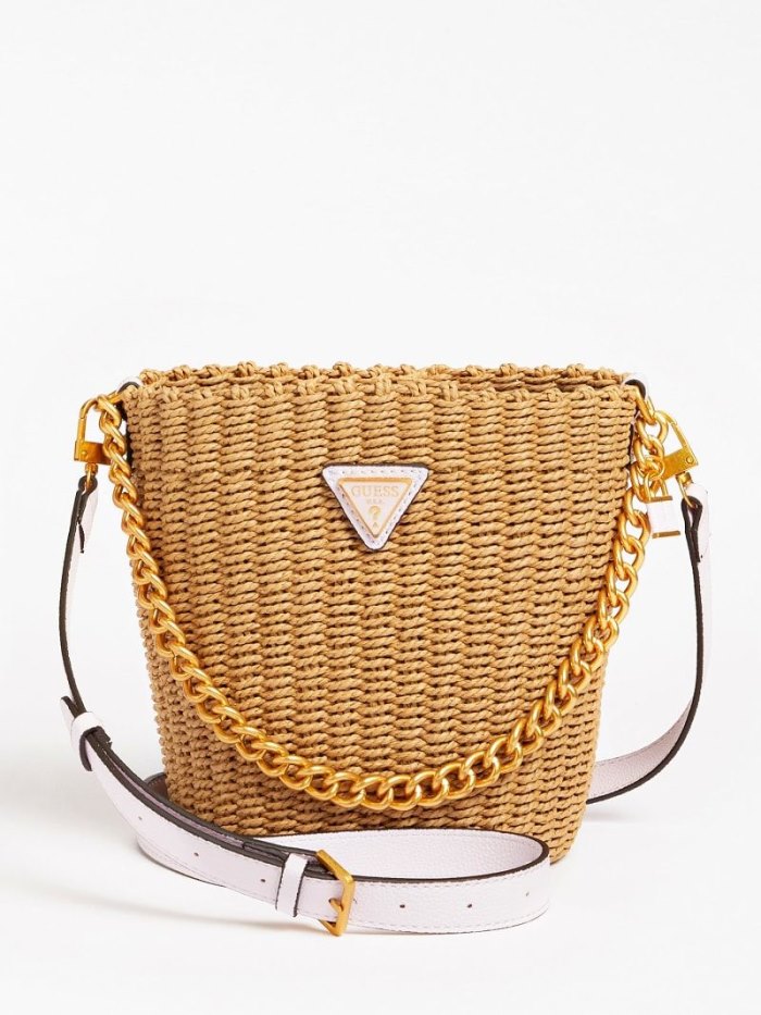 Guess Lilica Raffia Mini Bucket Bag Kadın Kova Çanta Lilac | TR-241222