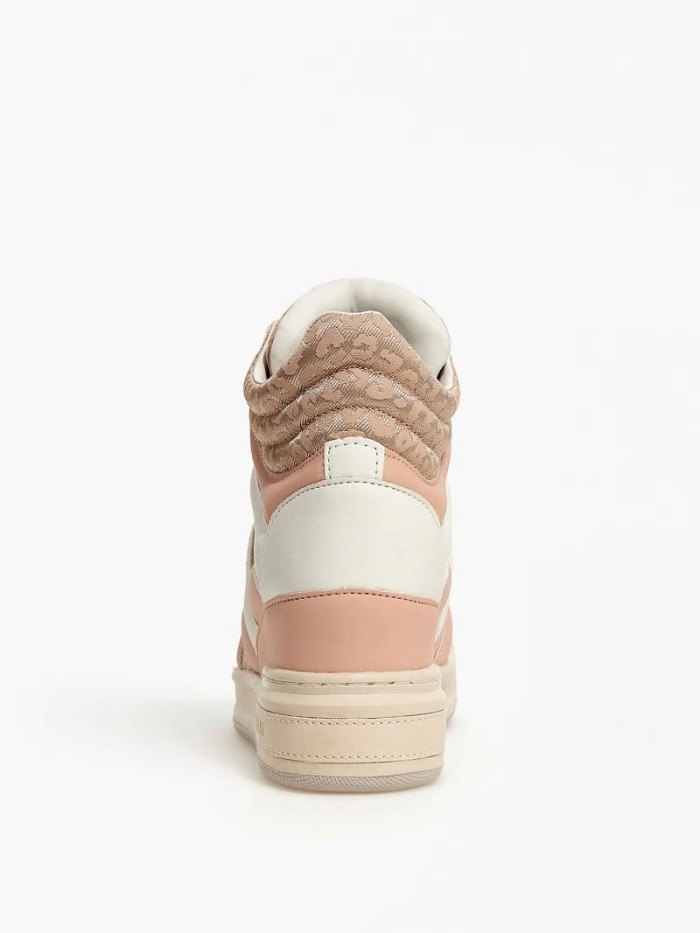 Guess Lisa Animalier Kadın High Top Sneakers Pembe | TR-177647