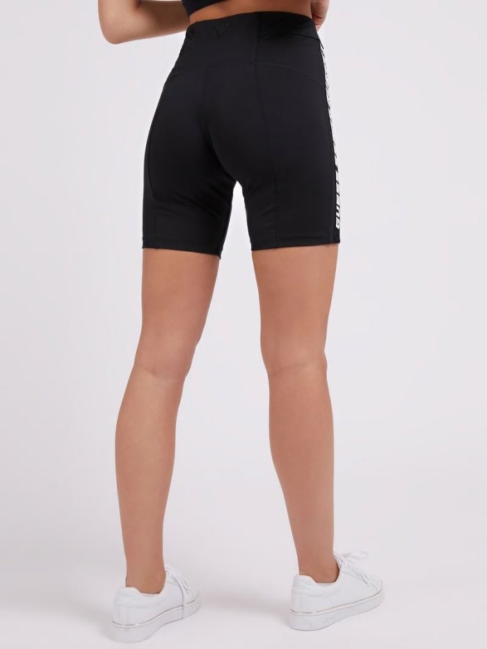 Guess Logo Band Kadın Biker Shorts Siyah | TR-911096