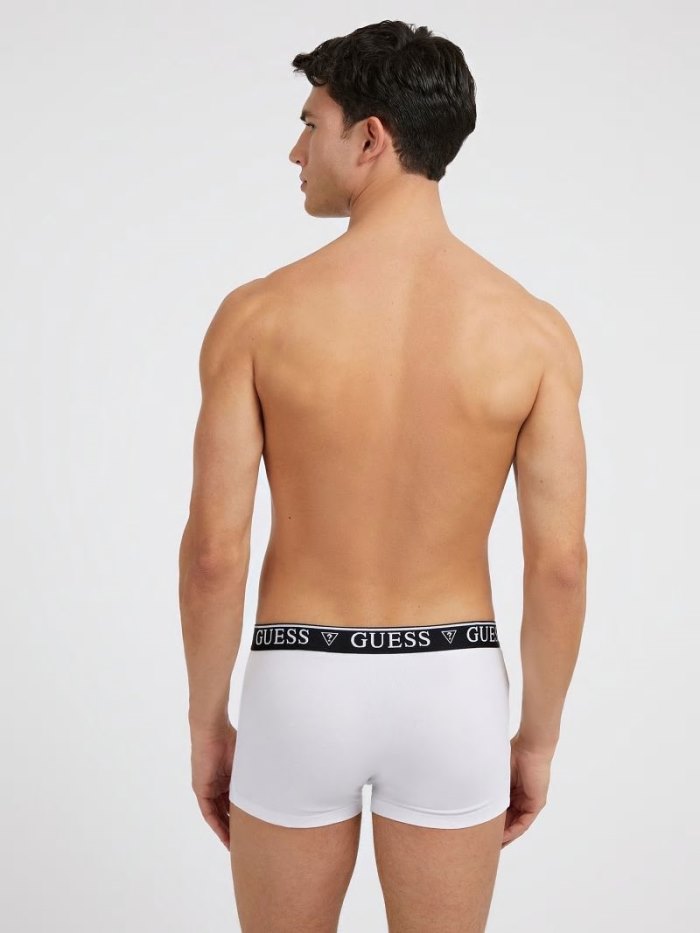 Guess Logo Elastic Erkek Boxers Beyaz | TR-198853