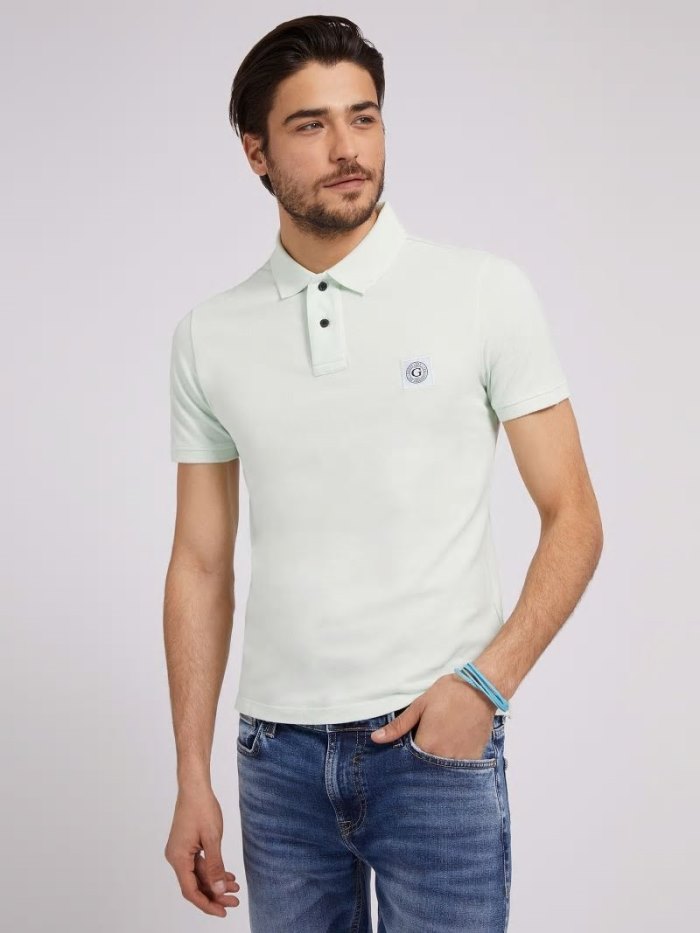 Guess Logo Erkek Polo Gömlek Gri | TR-228436