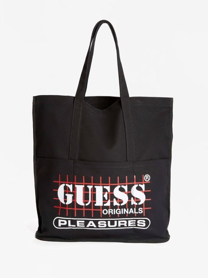 Guess Logo Lettering Kanvas Bag Erkek Çanta Siyah | TR-026345