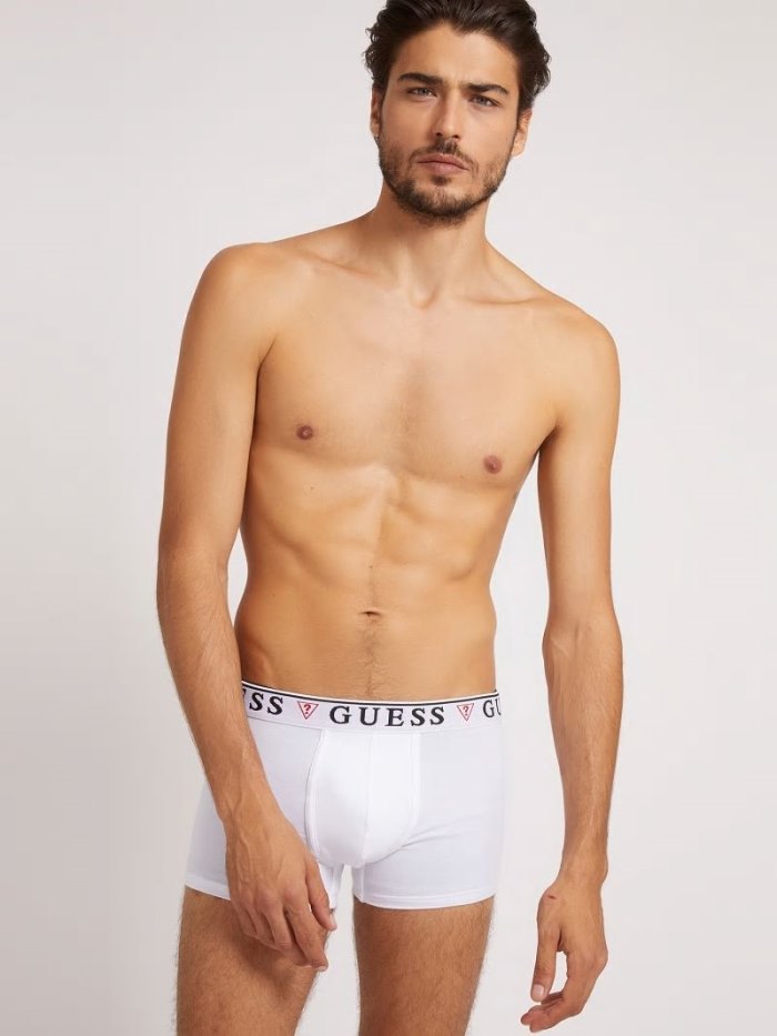 Guess Logo Pack 3 Erkek Boxers Beyaz | TR-545414