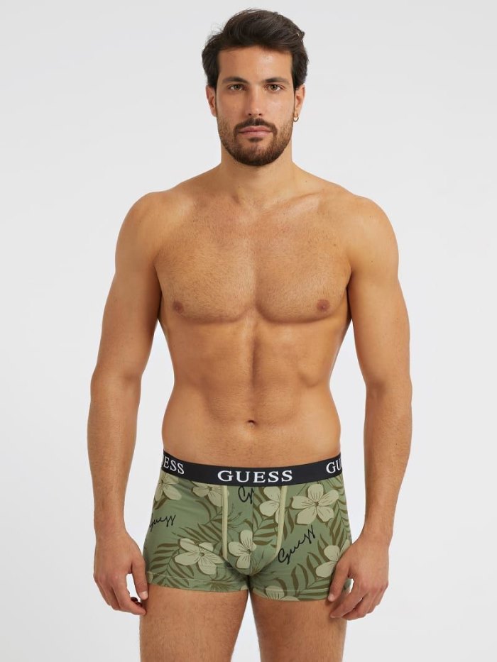 Guess Logo Pack 3 Erkek Boxers Yeşil | TR-561612