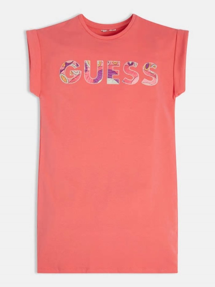 Guess Logo Patch Çocuk Elbise Mercan | TR-106416