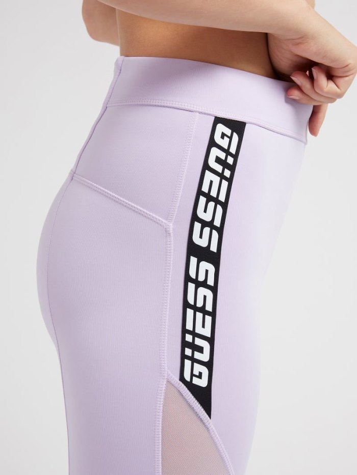 Guess Logo Tape Microfiber Kadın Tayt Lilac | TR-190457