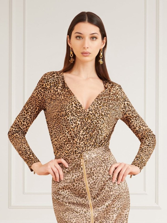 Guess Marciano Animalier Print Body Kadın Bodysuit Animalier | TR-738092