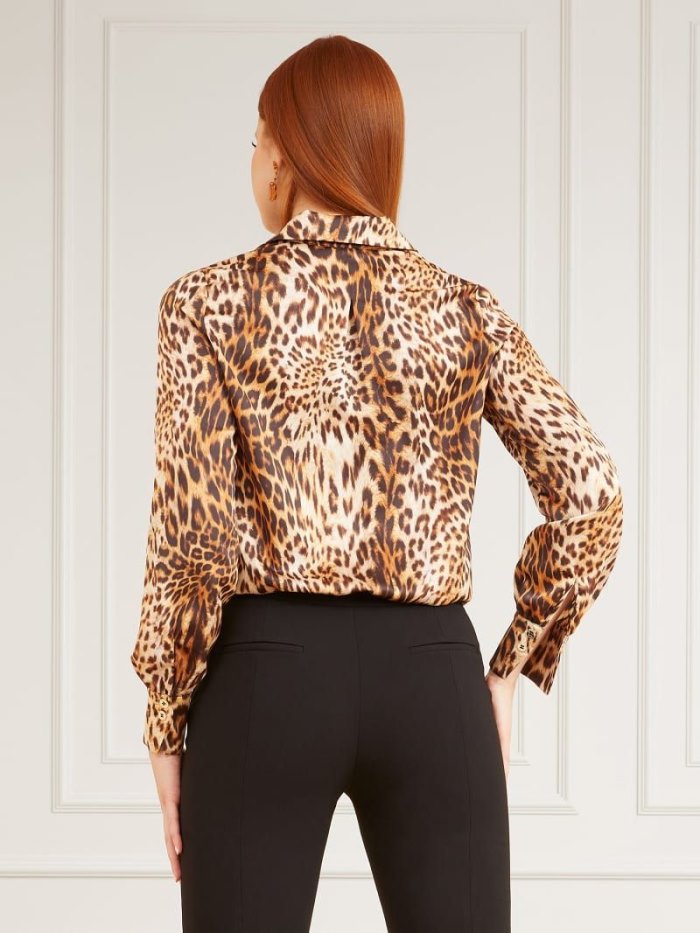 Guess Marciano Animalier Print Body Kadın Bodysuit Leopar | TR-838085