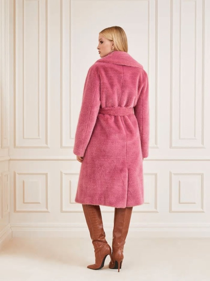 Guess Marciano Faux Fur Kadın Kaban Pembe | TR-724942