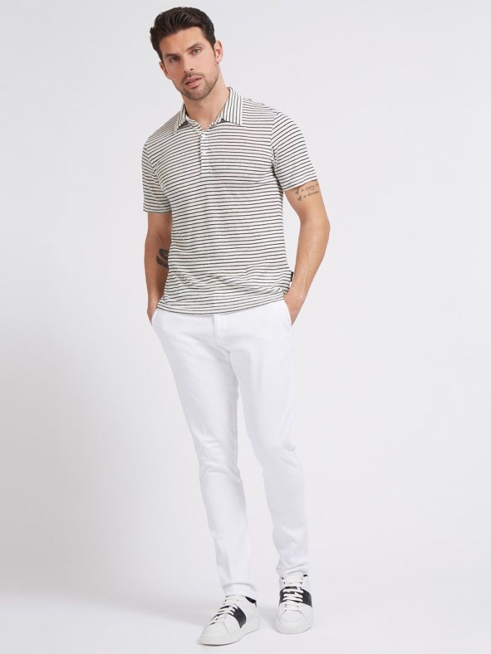 Guess Marciano Linen Erkek Polo Gömlek Mavi | TR-600217