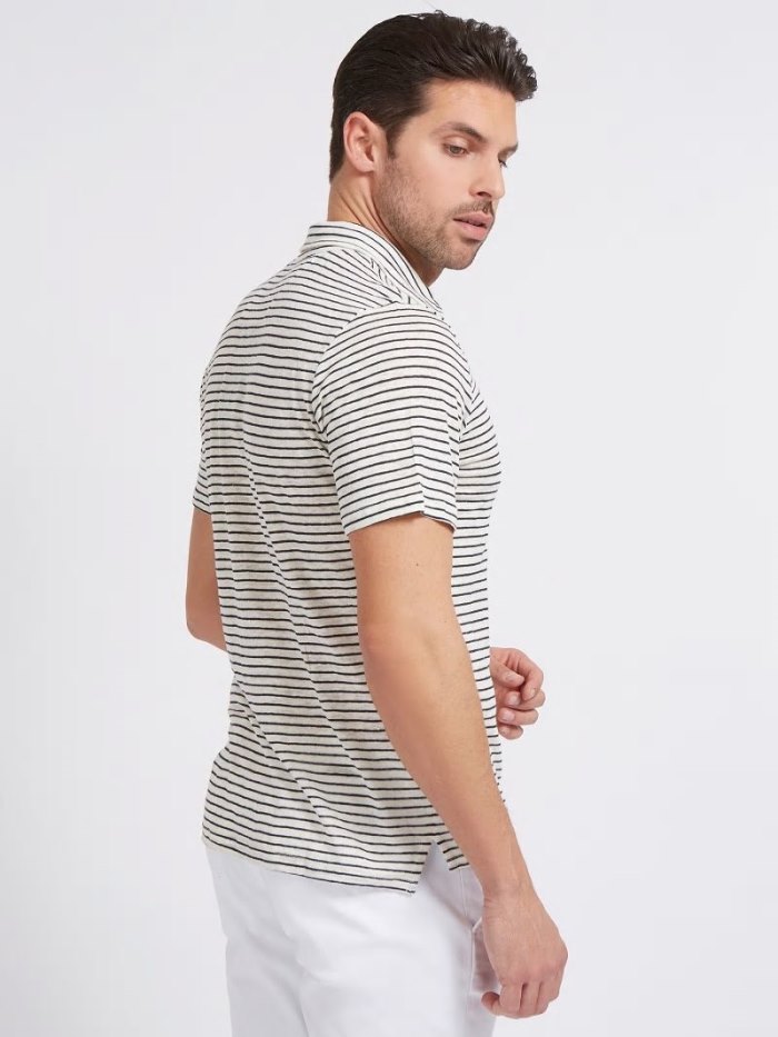 Guess Marciano Linen Erkek Polo Gömlek Mavi | TR-600217