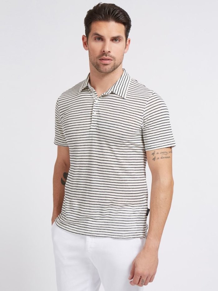 Guess Marciano Linen Erkek Polo Gömlek Mavi | TR-600217