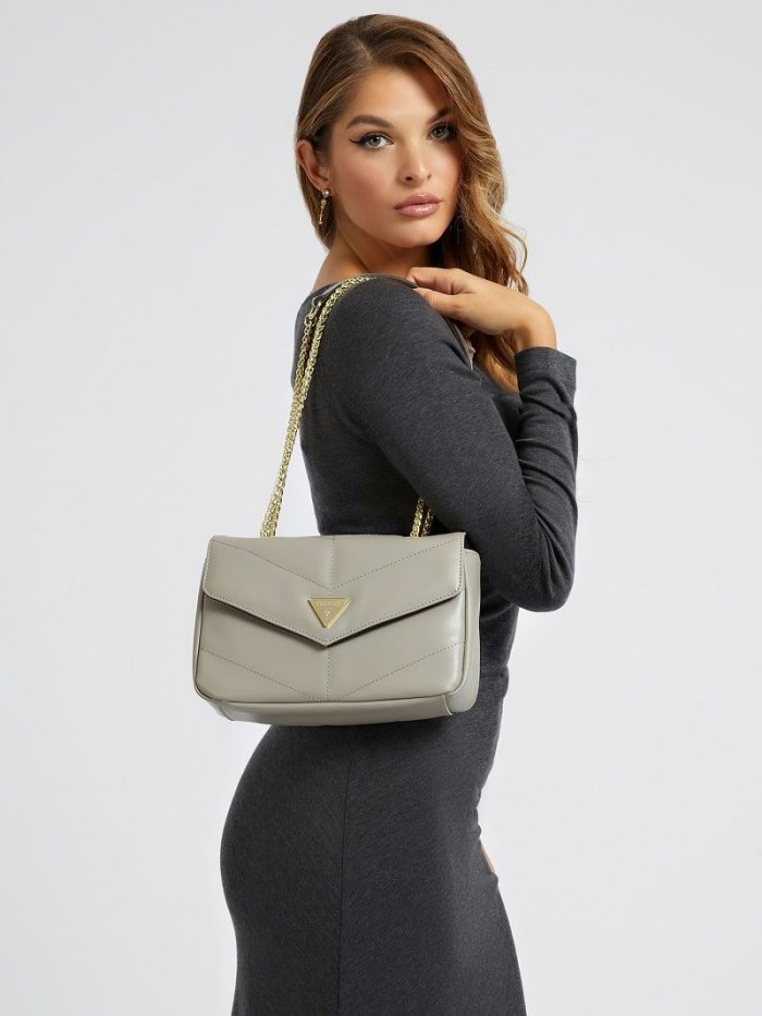 Guess Natalie Kapitone Crossboyd Bag Kadın Çanta Gri | DSP84NT6