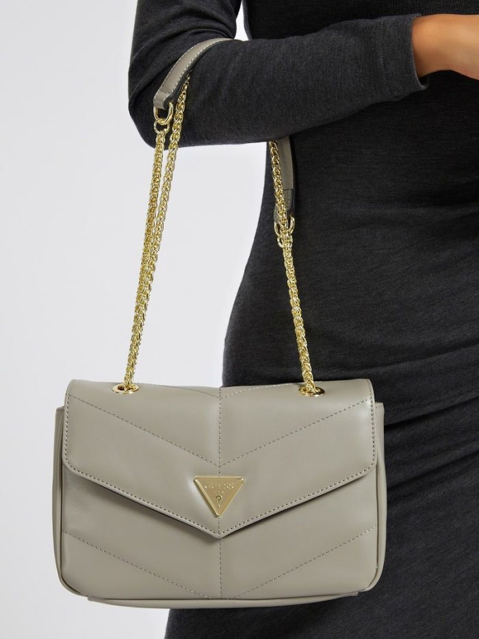 Guess Natalie Kapitone Crossboyd Bag Kadın Çanta Gri | DSP84NT6