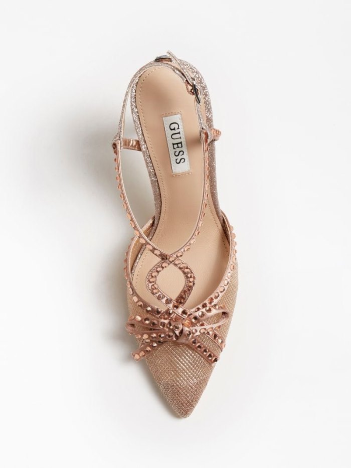 Guess Ninita Glitter-look Kadın Slingback Pembe | TR-150597