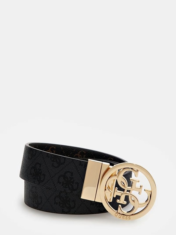 Guess Noelle Reversible 4g Logo Belt Kadın Kemer Koyu Kahverengi | TR-652238