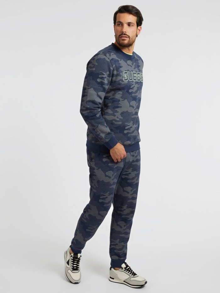 Guess Pantolonlar All Over Camouflage Print Jogger Pant Erkek Jogger Pantolon Gri | TR-639330