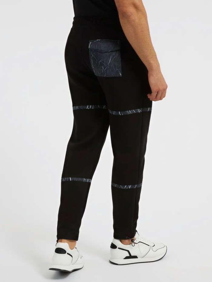 Guess Pantolonlar Front Logo Jogger Pant Erkek Jogger Pantolon Siyah | TR-870299