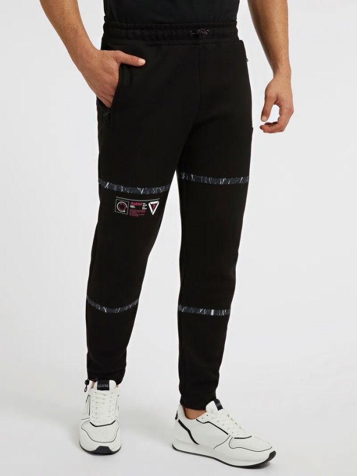 Guess Pantolonlar Front Logo Jogger Pant Erkek Jogger Pantolon Siyah | TR-870299