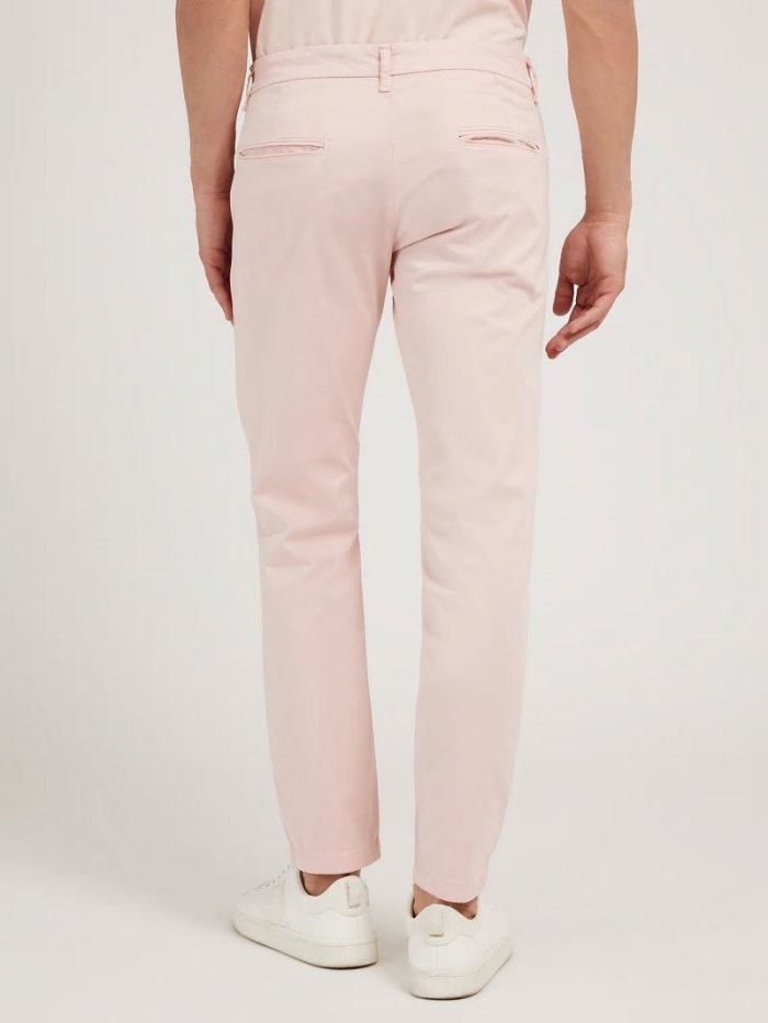 Guess Pantolonlar Slim Fit Satin Erkek Pantolonlar Pembe | TR-575838