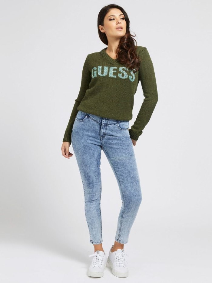 Guess Pantolonlar Sıska Kadın Kot Pantolon Açık Mavi | TR-438387