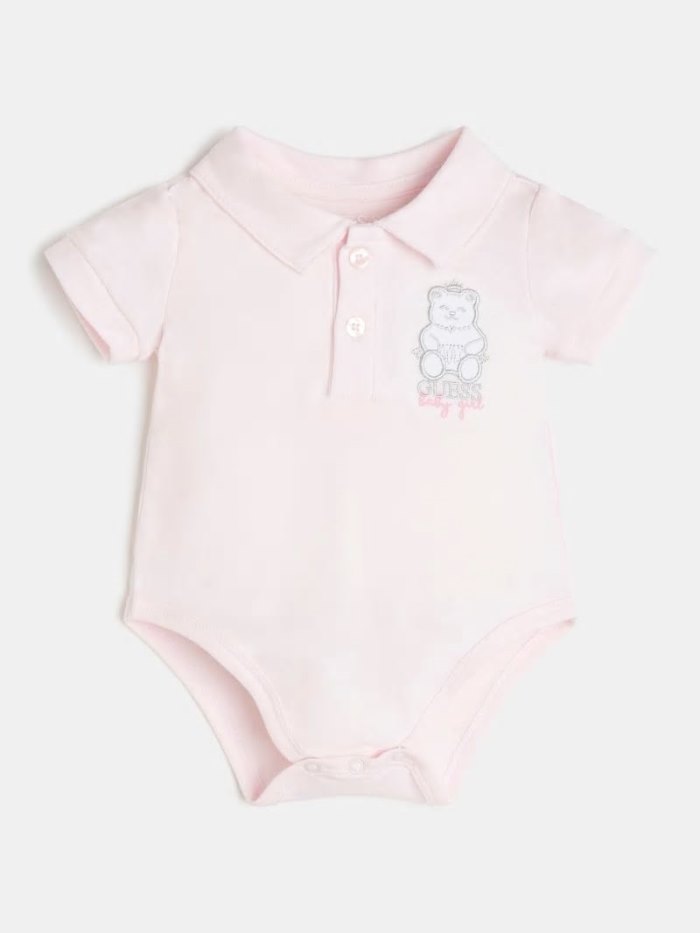 Guess Piquet Body Çocuk Bodysuit Pembe | TR-511517