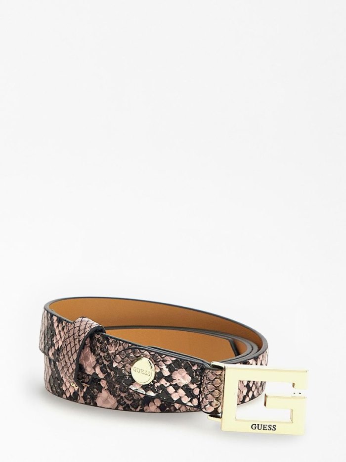 Guess Python Print Belt Kadın Kemer Pembe | TR-391009