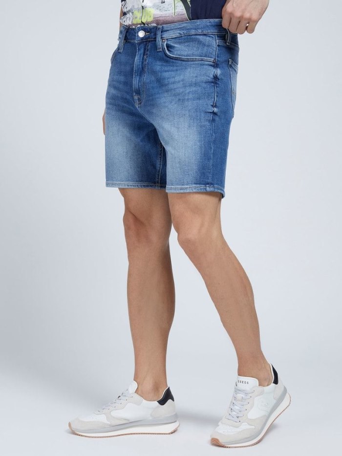 Guess Regular Fit Erkek Denim Shorts Mavi | TR-186611