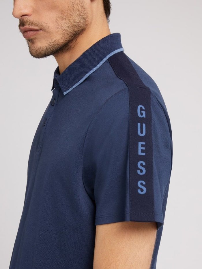 Guess Regular Fit Erkek Polo Gömlek Mavi | TR-641983