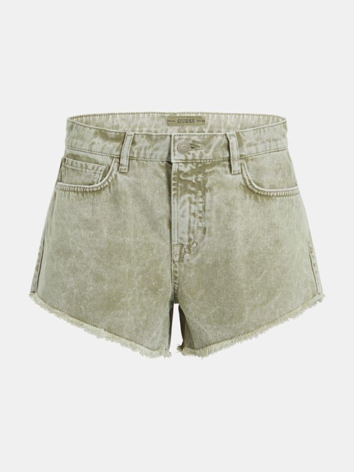 Guess Relaxed Fit Kadın Denim Shorts Yeşil | TR-367977