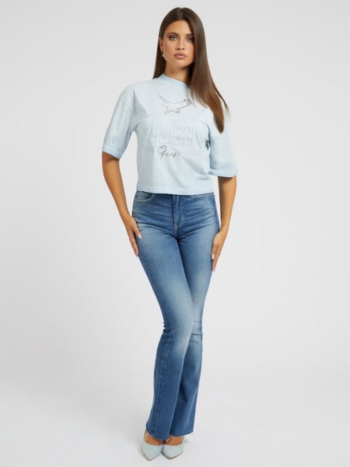 Guess Relaxed Fit Kadın Tişört Mavi | TR-530903