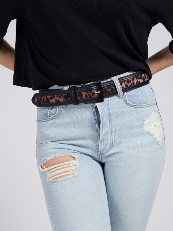 Guess Remi Print Belt Kadın Kemer Kahverengi | TR-184784