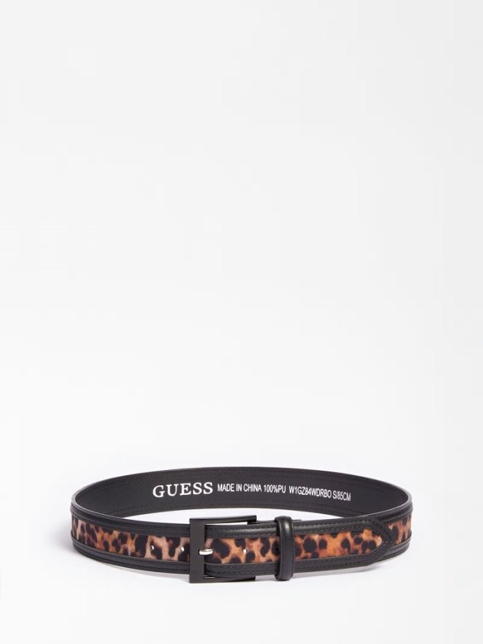 Guess Remi Print Belt Kadın Kemer Kahverengi | TR-184784