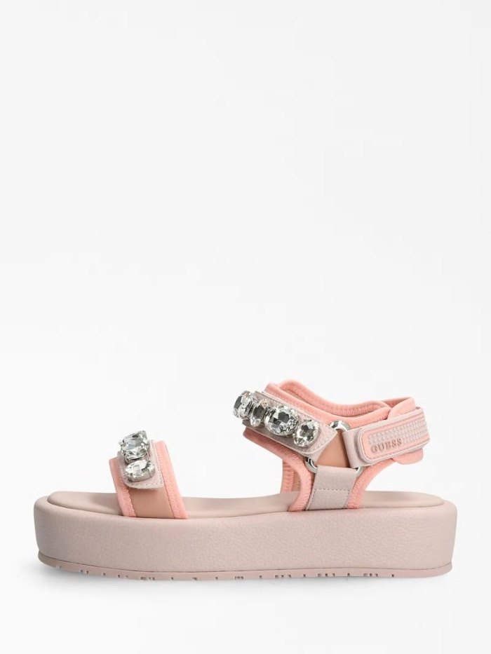 Guess Richard Appliqué Kadın Sandalet Kahverengi | TR-518058